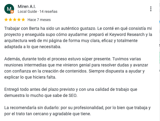Reseña Miren Keyword research